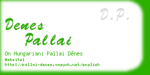 denes pallai business card